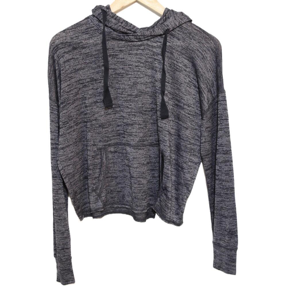 Womens Abercrombie & Fitch Heathered Blue Hoodie Long Sleeve Size Small